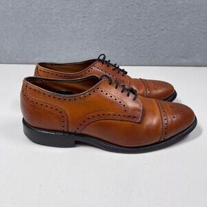 Allen Edmonds Sanford Dress Shoes Men 6.5E Oxford Cap Toe Bourbon Brogue Leather